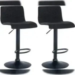 CLP 2er Set Barhocker Branford schwarz/Stoff