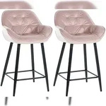 CLP 2er Set Barhocker Gibson Samt Sitzh&ouml;he 76 cm pink
