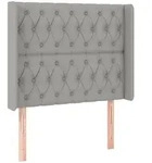 vidaXL Kopfteil mit Ohren Hellgrau 93x16x118/128 cm Stoff