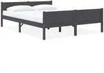 vidaXL Massivholzbett Kiefer Grau 160x200 cm