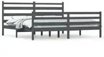 vidaXL Massivholzbett Kiefer 200x200 cm Grau