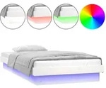 vidaXL Massivholzbett mit LEDs Wei&szlig; 75x190 cm