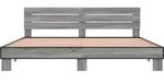 vidaXL Bettgestell Grau Sonoma 200x200 cm Holzwerkstoff und Metall