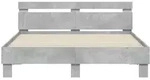 vidaXL Bettgestell mit Kopfteil Betongrau 150x200 cm Holzwerkstoff