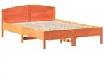 vidaXL Massivholzbett ohne Matratze Wachsbraun 140x200 cm Kiefernholz