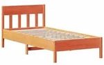 vidaXL Massivholzbett ohne Matratze Wachsbraun 90x200 Kiefernholz