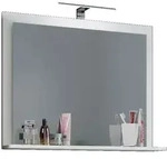 VCM VCB10 Mini Spiegelschrank Bad , Badespiegel mit 1 Regal wei&szlig;.