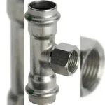 VIEGA T-St&uuml;ck IG Sanpress Inox Edelstahl 28x3/4"x28mm