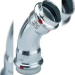 VIEGA Bogen I/I 45&deg; Prestabo Stahl verzinkt 54mm