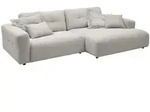 KAWOLA Sofa MIKA Ecksofa Cord hellgrau Longchair rechts