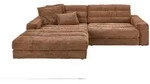 KAWOLA Sofa LANA Ecksofa Cord rost Recamiere links