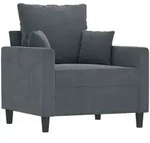 vidaXL Sessel Dunkelgrau 60 cm Samt
