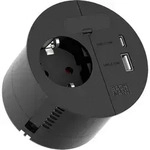 BACHMANN LOOP IN CHARGE CEE7/3 USB-A/C 22W, Zuleitung 2,0m H05VV-F3G1,5mm2 Durchfrg.