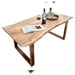SIT M&ouml;bel Baumkante-Tisch 160 cm, Platte Akazie natur 36 mm, Kufengestell...