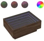 vidaXL LED-Couchtisch Braun Eichen-Optik 70x50x30 cm Holzwerkstoff