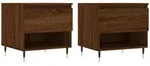 vidaXL Couchtische 2 Stk. Braun Eichen-Optik 50x46x50 cm Holzwerkstoff