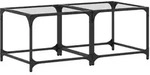 vidaXL Couchtische mit Glasplatte 2 Stk. Transparent 50x50x40 cm Stahl