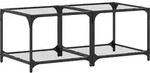 vidaXL Couchtische mit Glasplatte 2 Stk. Transparent 50x50x40 cm Stahl
