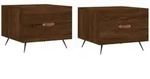 vidaXL Couchtische 2 Stk. Braun Eichen-Optik 50x50x40 cm Holzwerkstoff