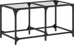 vidaXL Couchtisch mit Glasplatte Transparent 78,5x40x40 cm Stahl