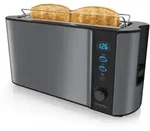 Arendo Toaster Langschlitz f&uuml;r 2 Scheiben, 1000 W, Br&ouml;tchenaufsatz,...