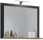 VCM VCB10 Mini Spiegelschrank Bad , Badespiegel mit 1 Regal Anthrazit/Honig-Eiche