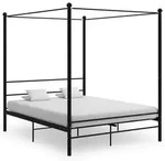 vidaXL Himmelbett Schwarz Metall 160x200 cm
