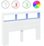 vidaXL LED-Kopfteil mit Ablagen Wei&szlig; 140x17x102 cm