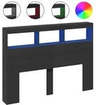 vidaXL LED-Kopfteil mit Ablagen Schwarz 140x17x102 cm