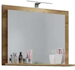 VCM VCB10 Maxi Spiegelschrank Bad , Badespiegel mit 1 Regal Honig-Eiche dekor.