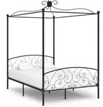 vidaXL Himmelbett-Gestell Schwarz Metall 120 x 200 cm