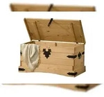 M&ouml;bilia Truhe | massive Holzklappe | Kiefer-Holz massiv | B 92 x T 46 x H 50 cm 