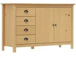 vidaXL Sideboard Hill Honigbraun 130x40x80 cm Massivholz Kiefer