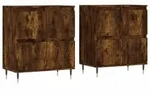 vidaXL Sideboards 2 Stk. R&auml;uchereiche Holzwerkstoff