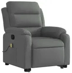 vidaXL Massagesessel mit Aufstehhilfe Dunkelgrau Stoff