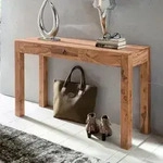 FineBuy Konsolentisch Holz Massiv Wandtisch Konsole Anrichte 1 Schublade...