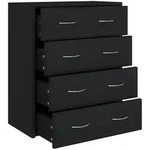 vidaXL Kommode mit 4 Schubladen 60&times;30,5&times;71 cm Schwarz