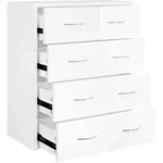 vidaXL Kommode mit 4 Schubladen 60x30,5x71 cm Hochglanz-Wei&szlig;
