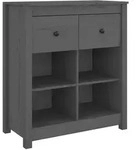vidaXL Sideboard Grau 70x35x80 cm Massivholz Kiefer
