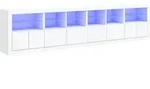 vidaXL Sideboard mit LED-Leuchten Wei&szlig; 283x37x67 cm