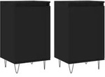 vidaXL Sideboards 2 Stk. Schwarz 40x35x70 cm Holzwerkstoff