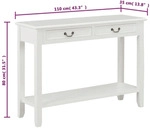 vidaXL Konsolentisch Wei&szlig; 110 x 35 x 80 cm Holz : Farbe - Weiss