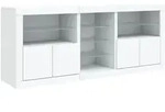 vidaXL Sideboard mit LED-Leuchten Wei&szlig; 162x37x67 cm