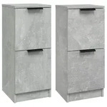 vidaXL Sideboards 2 Stk. Betongrau 30x30x70 cm Holzwerkstoff