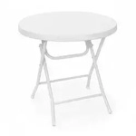 Relaxdays Gartentisch klappbar BASTIAN, rund, H x B x T: 74 x 80 x 80 cm, Metall,