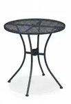 Relaxdays Gartentisch, mit Schirmloch, Gitter-Optik, wetterfest, Stahl, HxD: 72 x 70