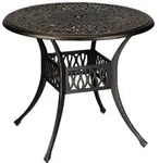 Relaxdays Gartentisch mit Schirmloch, antike Optik, Aluminiumguss, H x D: 75 x 90 cm,