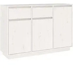 vidaXL Sideboard Wei&szlig; 110x34x75 cm Massivholz Kiefer