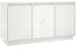 vidaXL Sideboard Wei&szlig; 111x34x60 cm Massivholz Kiefer