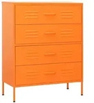 vidaXL Kommode Orange 80x35x101,5 cm Stahl